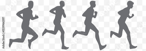Running people silhouettes eps 10