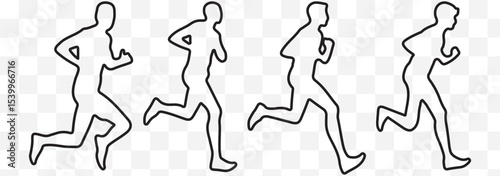 Running people silhouettes eps 10