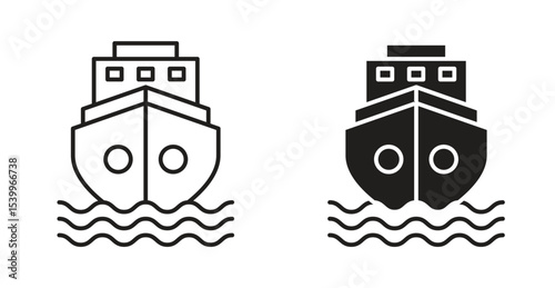 Ship icon Logos. Flat Vector Icon Design Template