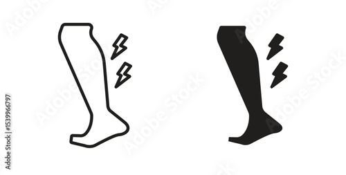 Shin pain icon Logos. Flat Vector Icon Design Template