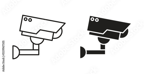 Security camera icon Logos. Flat Vector Icon Design Template