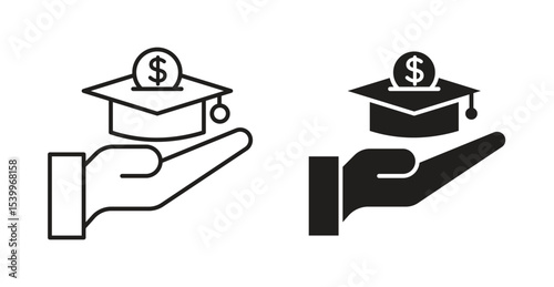 Scholarship fund icon Logos. Flat Vector Icon Design Template