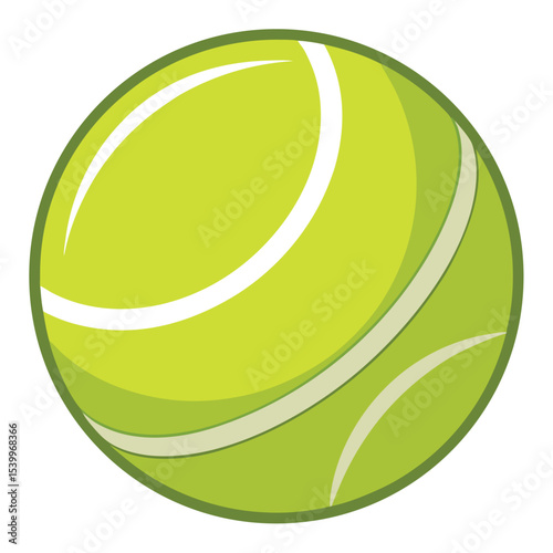 Bright yellow tennis ball illustration