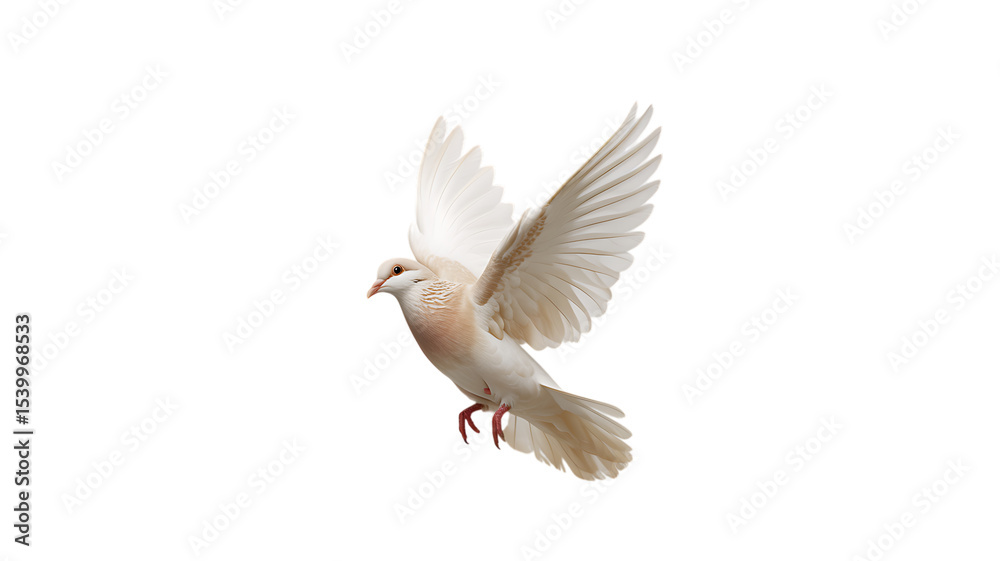 Fototapeta premium White dove in flight against a black background symbolizing peace freedom and serenity gracefully soaring