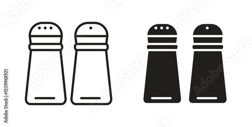 Salt and pepper shakers icon Logos. Flat Vector Icon Design Template