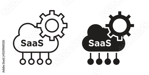 SaaS icon Logos. Flat Vector Icon Design Template