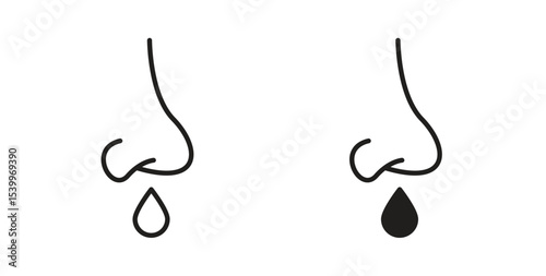 Runny nose icon Logos. Flat Vector Icon Design Template