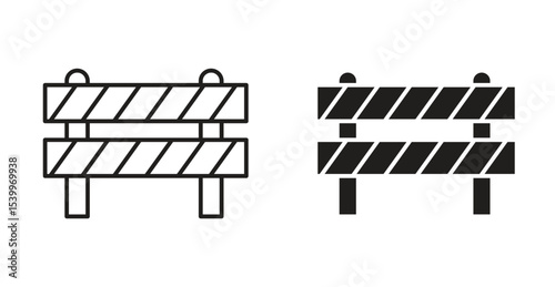 Roadblock icon Logos. Flat Vector Icon Design Template