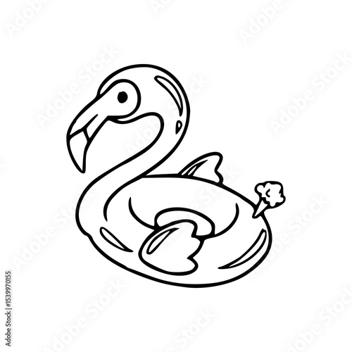 cute pool party accessory outline