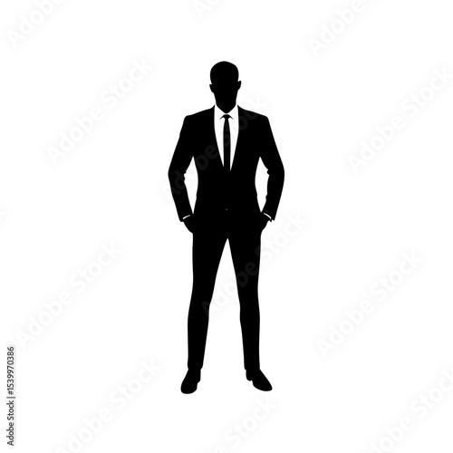 full body silhouette of business man .svg
