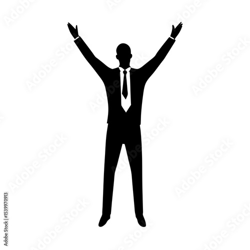full body silhouette of business man stretching ar.svg