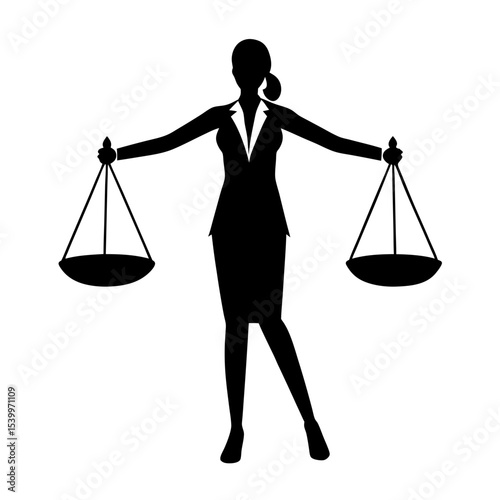 full body silhouette of business woman balancing s.svg