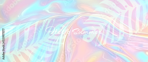 Summer Gradient Background with Palm Leaf Shadow