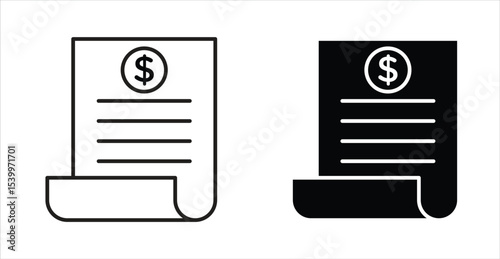 Receipt icon Logos. Flat Vector Icon Design Template