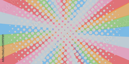 Vibrant Multicolor Halftone Background in Pop Art Style