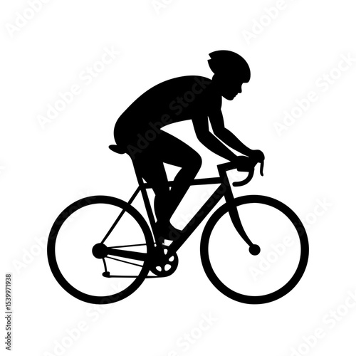 full body silhouette of cyclist riding road bike  .svg