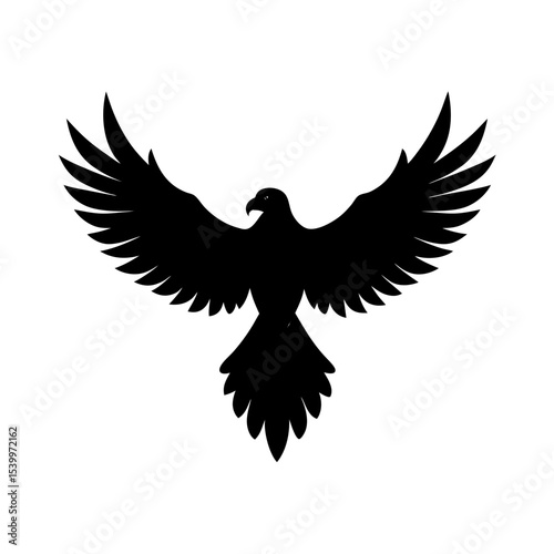 full body silhouette of flying eagle with wings sp.svg