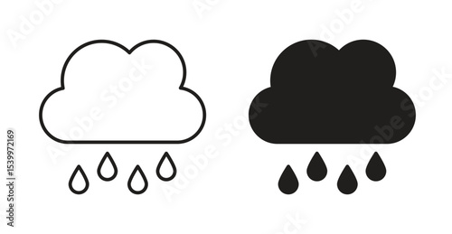 Rain icon Logos. Flat Vector Icon Design Template