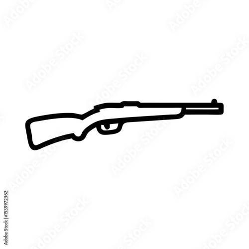 "AK47 Rifle Silhouette – Assault Weapon Icon, Military Gun Vector, Automatic Firearm Clipart, Black Tactical Gun Graphic, Combat Arms PNG"