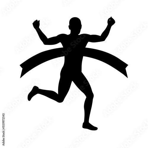 full body silhouette of marathon runner crossing f.svg