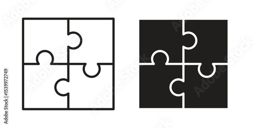 Puzzle icon Logos. Flat Vector Icon Design Template
