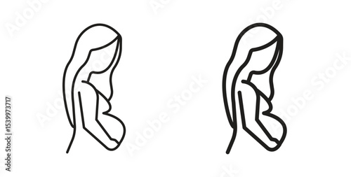 Pregnant woman icon Logos. Flat Vector Icon Design Template