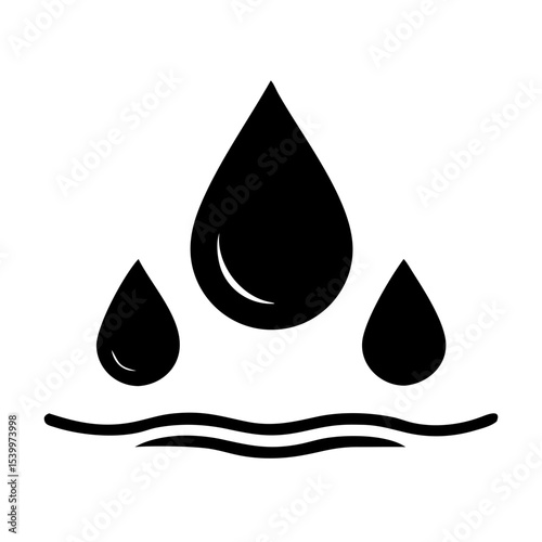 Water Drop Icon – Liquid Symbol PNG for Purity, Hydration, Eco, Clean Water, Nature, Fluid Design, Blue Element Vector for UI, App, and Environment