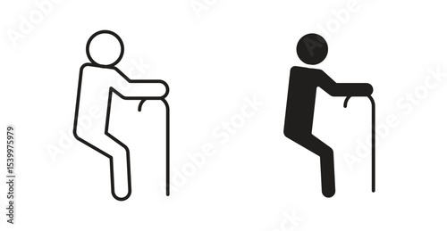 Person walking with cane icon