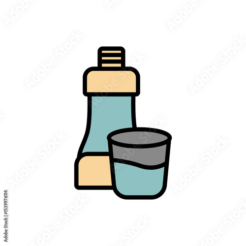 mouthwash icon collection .design style with background