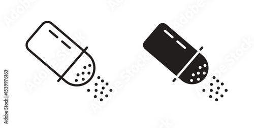 Pepper shaker icon Logos. Flat Vector Icon Design Template