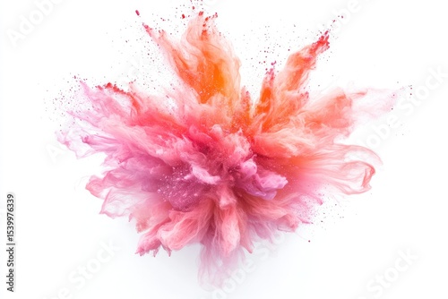 Abstract explosion of vibrant, pastel-colored powder