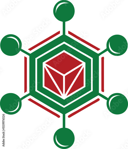 Abstract ai design with geometric shapes depicting neural network concept