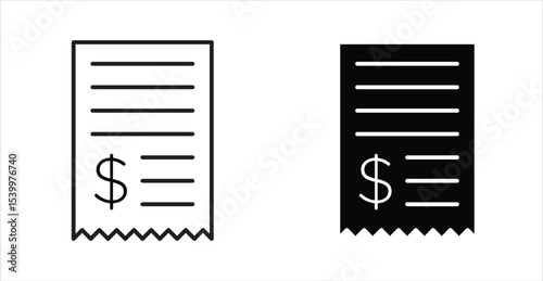 Payment receipt icon Logos. Flat Vector Icon Design Template