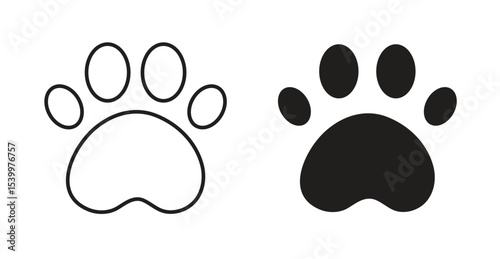 Paw icon Logos. Flat Vector Icon Design Template