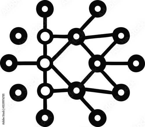 Abstract neural network node design representing artificial intelligence and futuristic technology