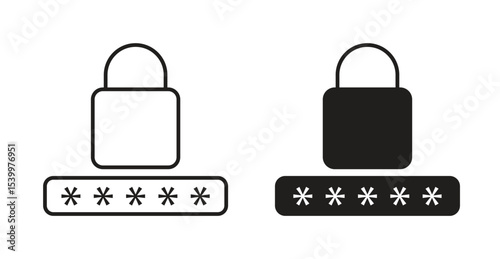 Password icon Logos. Flat Vector Icon Design Template