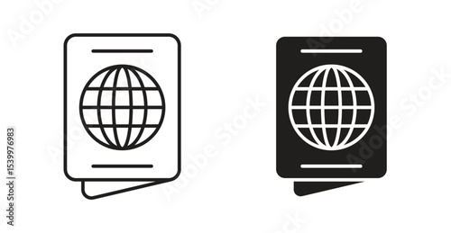 Passport icon Logos. Flat Vector Icon Design Template