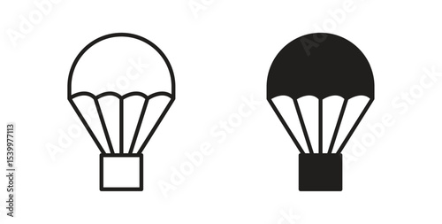 Parachute icon Logos. Flat Vector Icon Design Template
