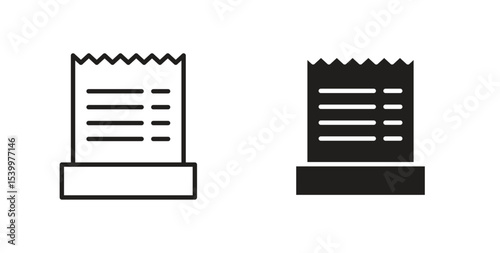 Paper receipt icon Logos. Flat Vector Icon Design Template