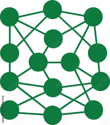 Abstract green neural network structure representing artificial intelligence and technology