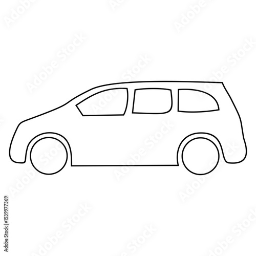 MiniVAN Car Icon Line
