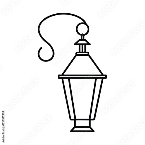 Detailed vector illustration of a vintage gas lamp perfect for retro designs and historical projects