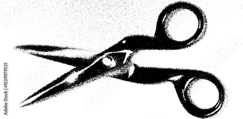 Minimalist black and white scissors concept for coupon cutting and tagline design