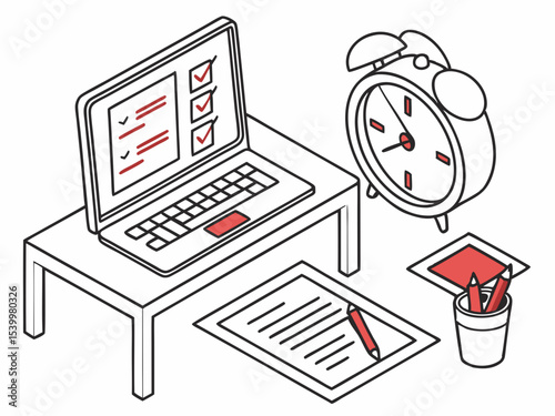 Elegant Minimal Vector Icon Of A Laptop On A Desk With A C Symbol