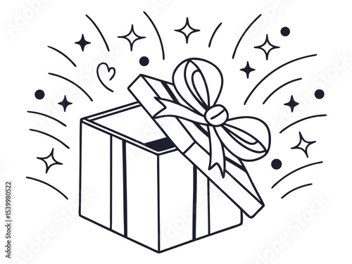 Minimalist Minimalist Vector Icon Of A Gift Box With Sparkle Illustration