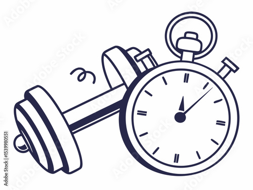 Minimalist Minimal Vector Icon Of A Dumbbell Combined With A Design