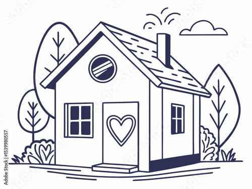 Minimalist Minimalist Vector Icon Of A House With A Heart Ins Icon