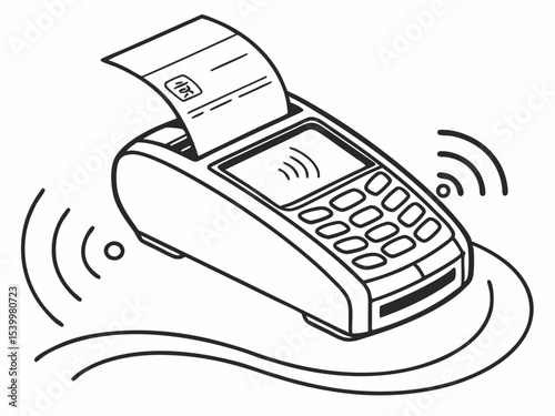 Professional Minimal Line Art Icon Of A Credit Card Being Tappe Design