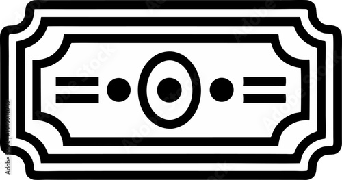 Cash Note Icon Line Art Vector Illustration 