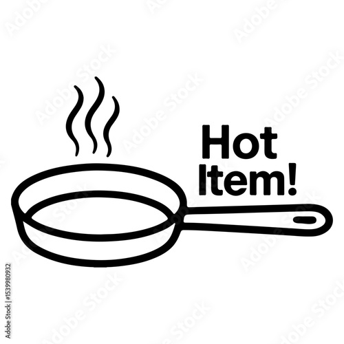 Hot Frying Pan with Steam - Funny Kitchen Cooking Quote Vector Illustration